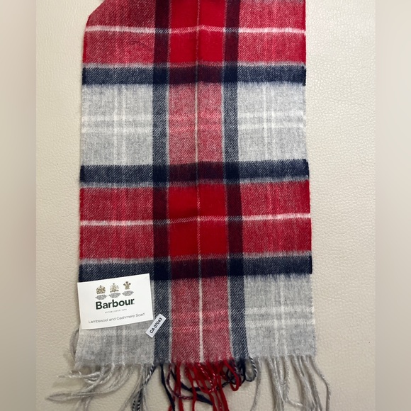 NWT - Barbour Lambswool and Cashmere Blended Tartan Scarf - Picture 2 of 6